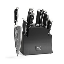 16Pcs Damascus Knife Set with Block for Kitchen, VG10 Steel and Triple Rivet ... Knives and Knife Sets price