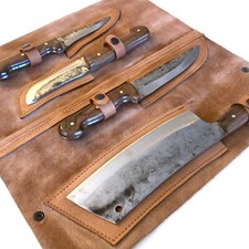 OHIY Butcher Knives 4 Piece Hand Forged Knife and Cleaver Set w Leather Sheath Knives and Knife Sets price