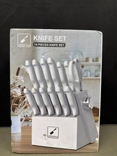 imarku® 14-Piece Kitchen Knife Set with Block and Sharpener, Professional Stainl Knives and Knife Sets price