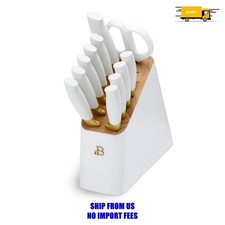 Beautiful 12 Piece Knife Block Set with Soft-Grip Ergonomic Handles White and Go Knives and Knife Sets price