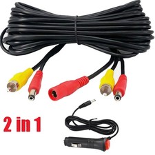 6M DC Power Video RCA Extension Cable w/ Car Changer for Rear View Backup Camera Car Video Systems price