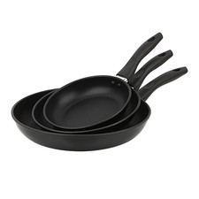 3-Piece Nonstick Aluminum Skillet Set, Black Finish Set of 3 Pans price