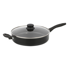 Mainstays 4 Quart Multi-Use Non-Stick 28Cm Black Jumbo Cooker Frying Pan with Gl Pans price