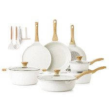 SENSARTE SA-YJ7-WHITE-7PCS Ceramic Nonstick Pots and Pans Set, 22 Pieces Pans price