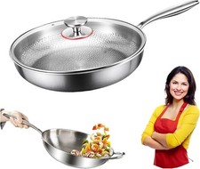 10.2In New Titanium Hammered Pan with Lid, Titanium Pans for Cooking -Durable US Pans price