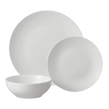 Mainstays Glazed White Stoneware Dinnerware Set, 12-Pieces Dinnerware Set price