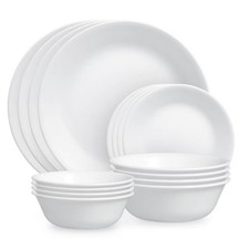 Corelle 16pc Vitrelle Livingware Dinnerware Set Frost White Dinnerware Set price
