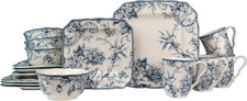 Adelaide Blue 16-Piece Floral Porcelain Dinnerware Set | Microwave and Dishwashe Dinnerware Set price