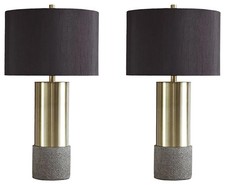 2-Pack Signature Design Ashley Modern Contemporary Table Lamp Gray & Brass - NEW Table Lamp price