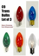 3PK C9 Traditional Classic Light BULB Christmas Red Blue Green Orange Clear 1632 Classic Bulb price