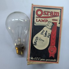 Vintage OSRAM G.E.C. 50V 60W Gasfilled Light Bulb BA22d Brass Bayonet Base NOS Classic Bulb price