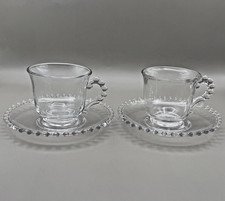 IMPERIAL CANDLEWICK glass COFFEE or TEA CUP and SAUCER SET of 2 Cup / Glass / Coffee Set price