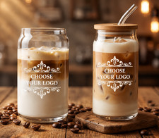Custom Engraved Glass with a Bamboo Lid , Personalized Birthday Coffee Cup Cup / Glass / Coffee Set price