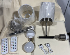 Battery Operated Wall Sconce Set of 2, Fabric Shade Rechargeable Wireless Silver Wall Sconces price
