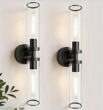 Black Wall Sconces, Set of 2, 22'' Modern Lights Fixture With Clear Glass Wall Sconces price