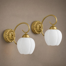 Gold Wall Sconces Set of 2, Vintage Bathroom Wall Sconces with Milky White Glass Wall Sconces price