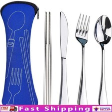 Portable Stainless Steel Cutlery Set 5PCS Knife Fork Spoon Chopsticks Case New Fork / Spoon / Knife Sets price
