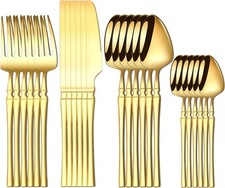 24-Piece Gold Silverware Set with Steak Knives Spoons and Forks for 6, Stainless Fork / Spoon / Knife Sets price