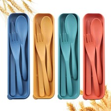 Reusable Travel Silverware Set – Fork Spoon Knife 4 Set Fork / Spoon / Knife Sets price