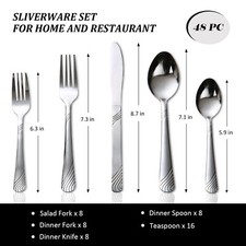 New 5-Piece Silverware Set for 1 Stainless Steel Flatware set Cutlery Kitchen Fork / Spoon / Knife Sets price