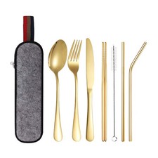 Portable Utensils Travel Camping Cutlery Set 8 PCS Knife Fork Spoon with Case Fork / Spoon / Knife Sets price