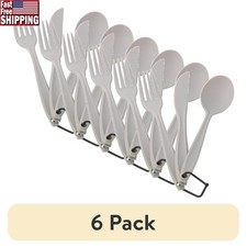 6 Pack Camping Flatware Set 3 Piece Fork Spoon Knife Durable Polystyrene New Fork / Spoon / Knife Sets price