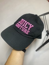 Juicy Couture Black Baseball Cap Pink Embroidered Logo Adjustable Hat Women's Hat price
