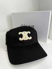 Celine Triomphe Black/Cream Adjustable Baseball Cap Women's Medium Women's Hat price