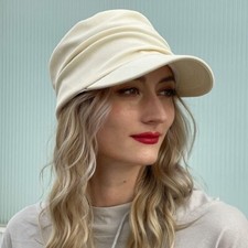 Women Newsboy Hats Cabbie Cap Chemo Headwear Cancer Hair Loss with Visor Women's Hat price