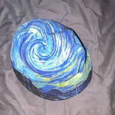 Blue Yellow Black Abstract Art Print Bucket Hat One Size Women Polyester Women's Hat price
