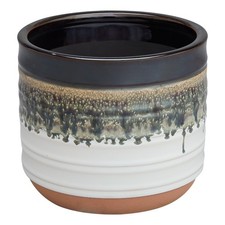 Round Black Ceramic Plant Pot for Indoor Outdoor Garden Home Decor Pots price