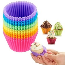 12 Silicone Cupcake Liner Reusable Baking Cups Muffin Liner Chocolate Candy Mold Cake Pans price