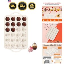 Silicone Mini Muffin Pan With Metal Reinforced Frame - 24 Cups Durable Silico... Cake Pans price