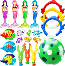 Jasonwell Pool Diving Toys Games - 20PCS Swimming Mermaid Pool Toys with Dive Ri Outdoor, Sea and Sports Toys price