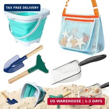 5 Pcs Sand Toys Beach Set Include 1 Metal Shovel,1 Metal Rake,1 Foldable Beach B Outdoor, Sea and Sports Toys price