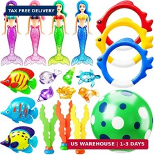 Jasonwell Pool Diving Toys Games - 20PCS Swimming Mermaid Pool Toys with Dive Ri Outdoor, Sea and Sports Toys price