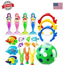 Pool Diving Toys Games - 20PCS Swimming Mermaid Pool Toys with Dive Rings Gem... Outdoor, Sea and Sports Toys price