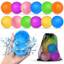 12Pcs Reusable Water Balloons, Pool Beach water Toys for Boys and Girls, Outd Outdoor, Sea and Sports Toys price