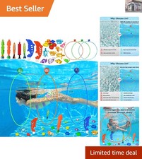 Colorful 28PCS Swim Thru Rings for Pool Fun - Safe Underwater Diving Toys Outdoor, Sea and Sports Toys price