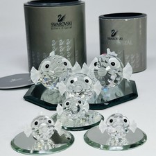 Swarovski Crystal 2005 Blowfish Puffer Fish Figurine x 6 & Display Mirror Outdoor, Sea and Sports Toys price