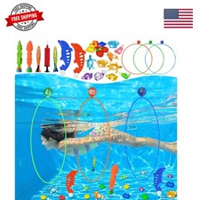 Pool Toys Diving Rings - 28PCS Swim Thru Rings Pool Game Diving Toys with Div... Outdoor, Sea and Sports Toys price