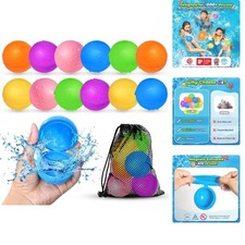 12Pcs Reusable Water Balloons, Pool Beach water Toys for Boys and Girls, Outd... Outdoor, Sea and Sports Toys price