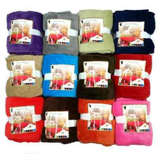 Super Soft Luxurious Fleece Throw Blanket 12 Solid Colors Queen & Full Size Blanket price