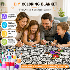DIY Coloring Blanket with 24 Markers Color blanket Stress Relief Decor gift Blanket price