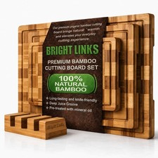 Bamboo Cutting Board Set of 3 with Nonslip Holder Wood Cutting Board End Grain . Cutting Boards price