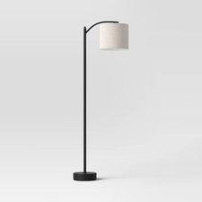 Downbridge Floor Lamp with Shade Black/Tan - Threshold: Ambient Light Metal Floor Lamp price