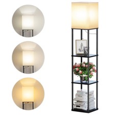 Floor Lamp with Shelves, Modern Square Standing Lamp & 3 Color Temperature Bulb Floor Lamp price