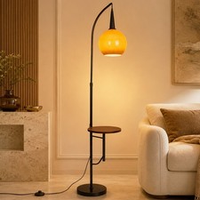 18 In Mid Century Floor Lamp With Table Adjustable Arc Standing Lamp Glass Shade Floor Lamp price
