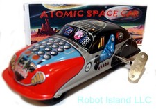 Robby the Robot Atomic Space Car Tin Toy Mr. Atomic Windup-USA SELLER Robots & Space Toys price