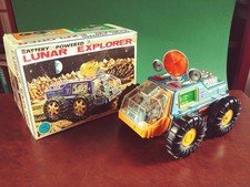 1960's ALPS Tin Battery Space Lunar Explorer Robot Tinplate w/ Or. Box Robots & Space Toys price